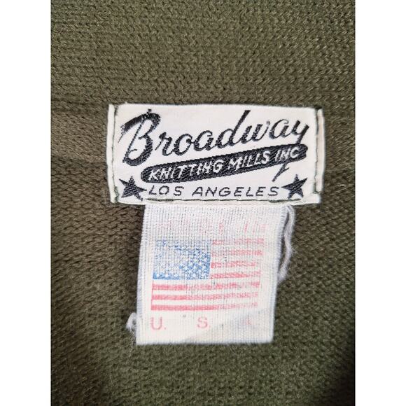 VTG Broadway Knitting Mills Mens Cardigan 60s-70s Grunge Rockabilly Mod - Picture 3 of 6